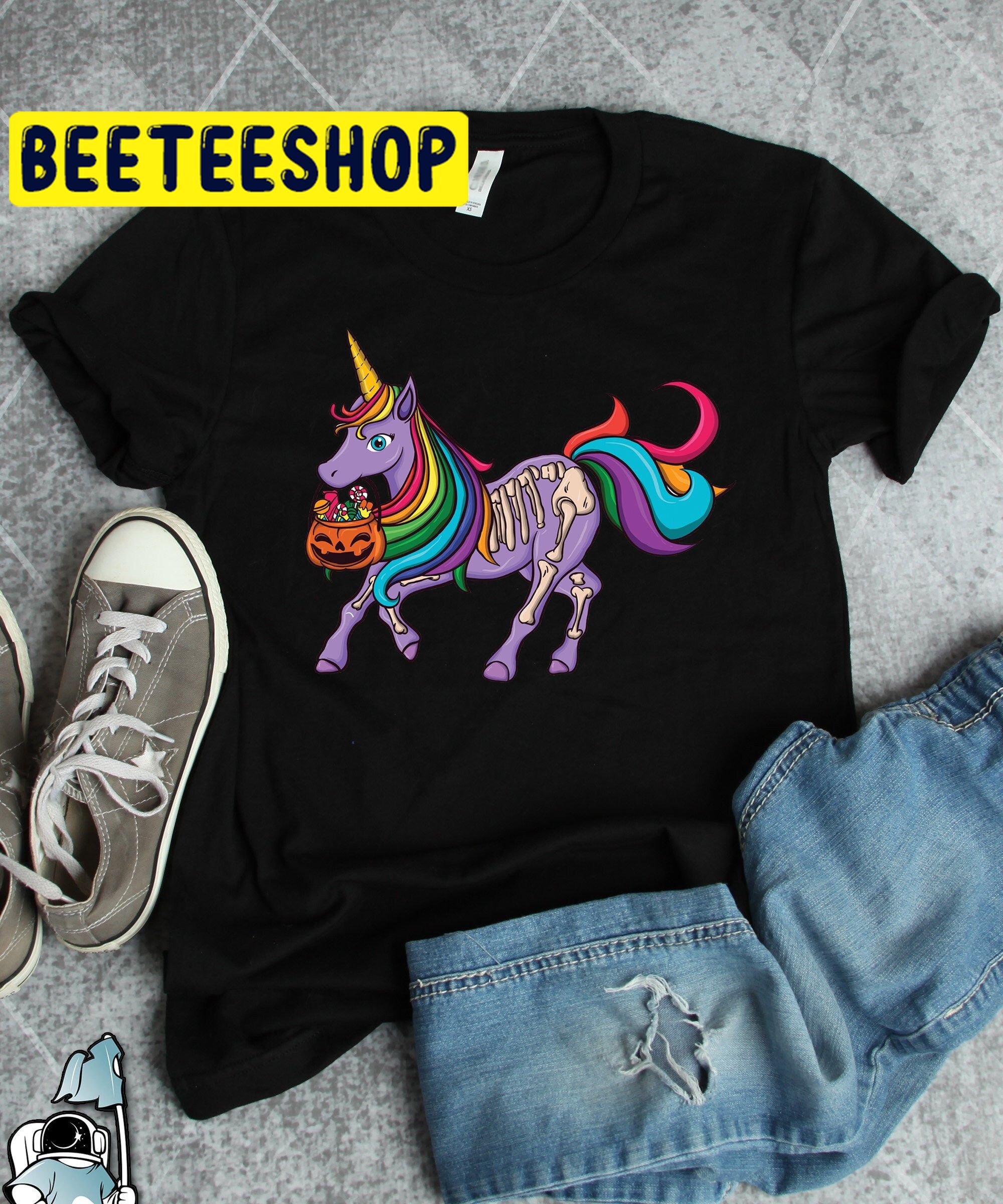 Halloween Unicorn Pumpkin Fall Trending Unisex Shirt