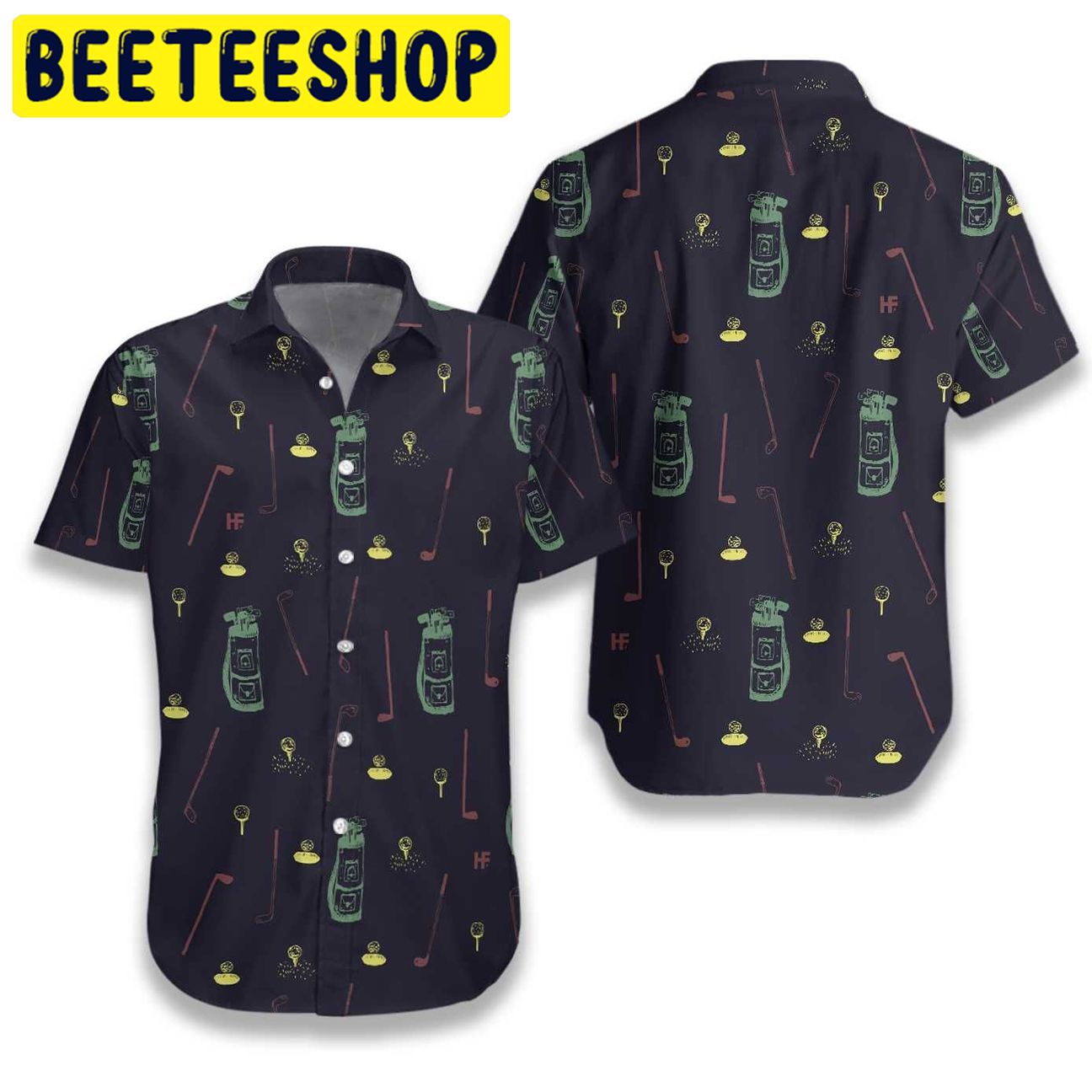 Hand Drawn Golf Seamless Hawaiian Shirt - Beeteeshop