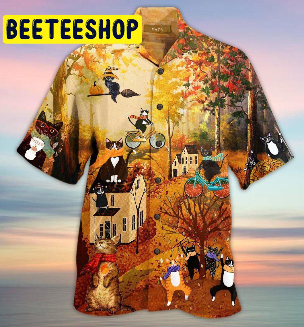 Happy Fall Y’All Cats Hawaiian Shirt