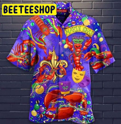 Happy Mardi Gras Shrimps Hawaiian Shirt