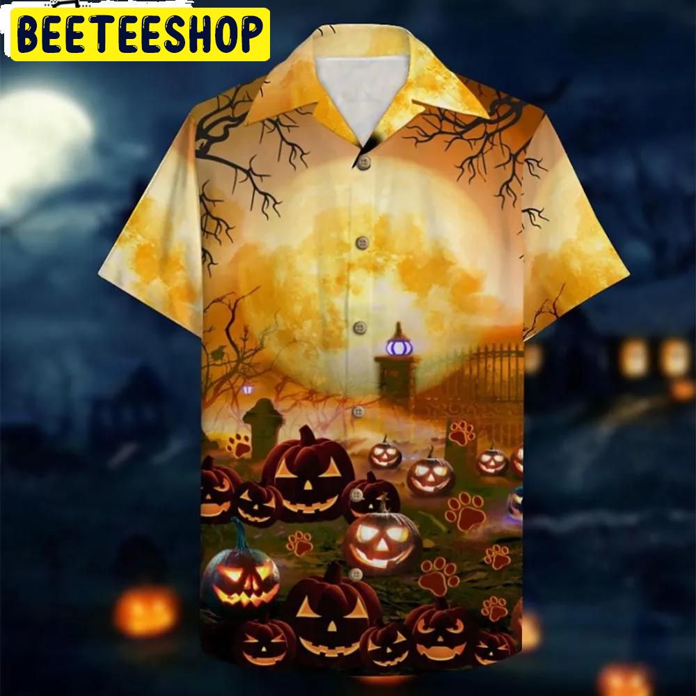 Happy Meow-O-Ween Spirit Aloha Halloween Hawaiian Shirt