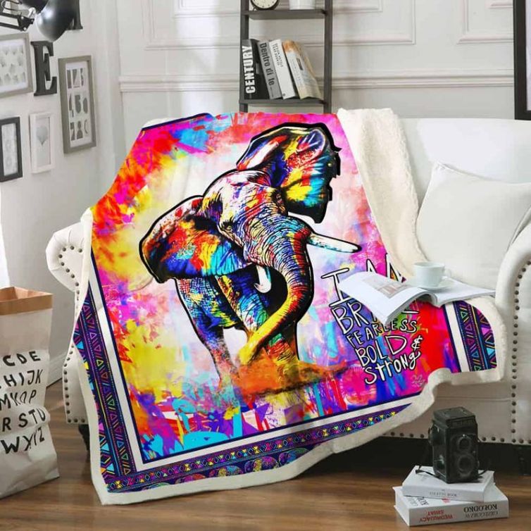 Hippie Elephant Comfy Sofa Throw Blanket