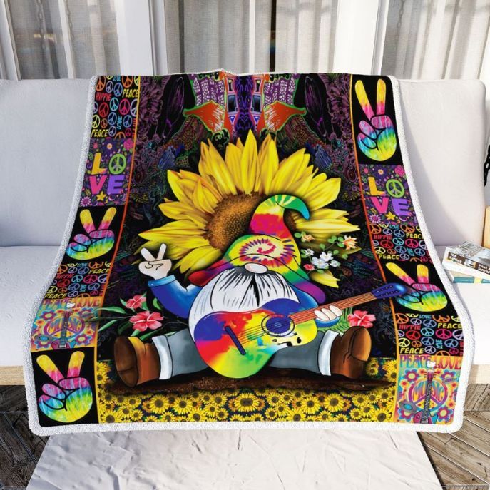 Hippie Gnome Sunflower Comfy Sofa Throw Blanket