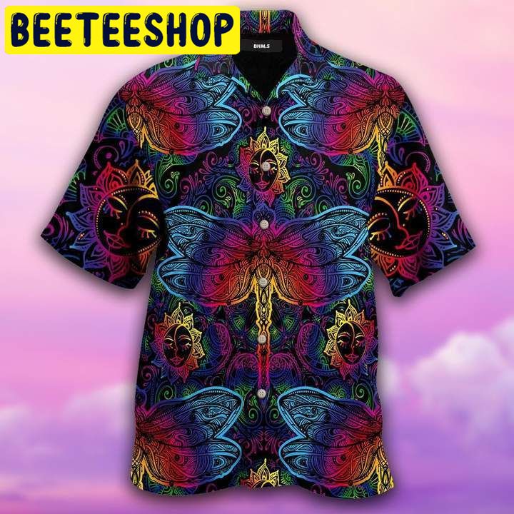 Hippie Mandala Dragonfly Hawaiian Shirt