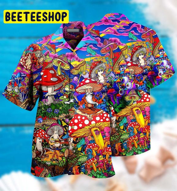 Hippie Mushroom Happy Together Trending Hawaiian Shirt