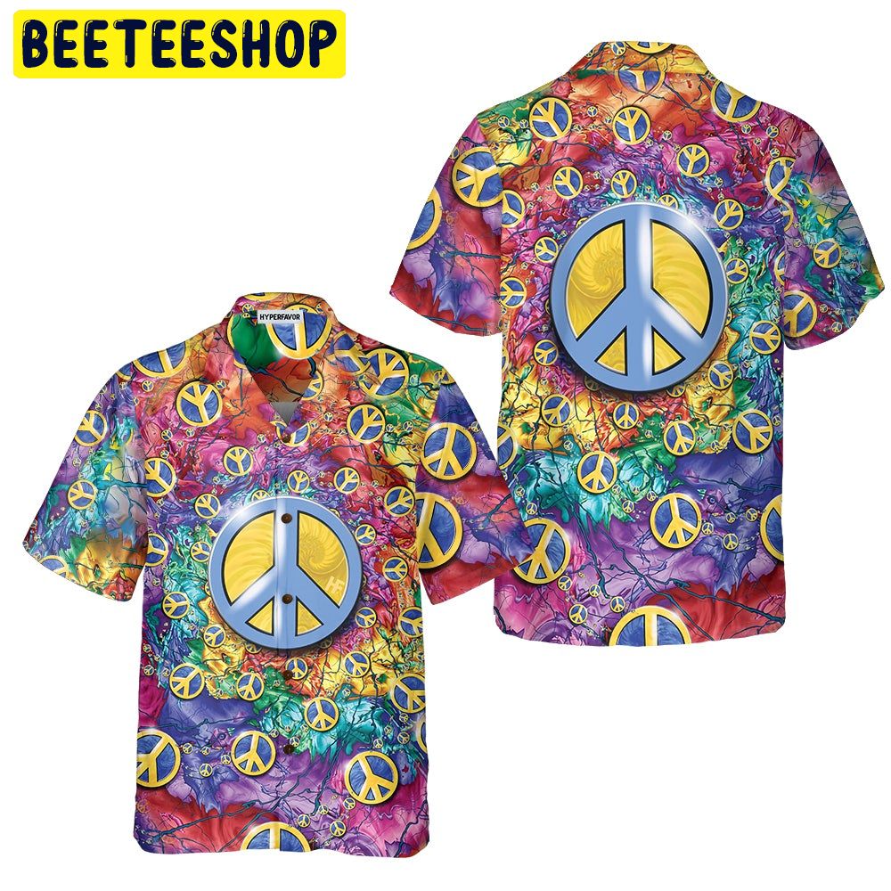 Hippie Peace Sign Trending Hawaiian Shirt