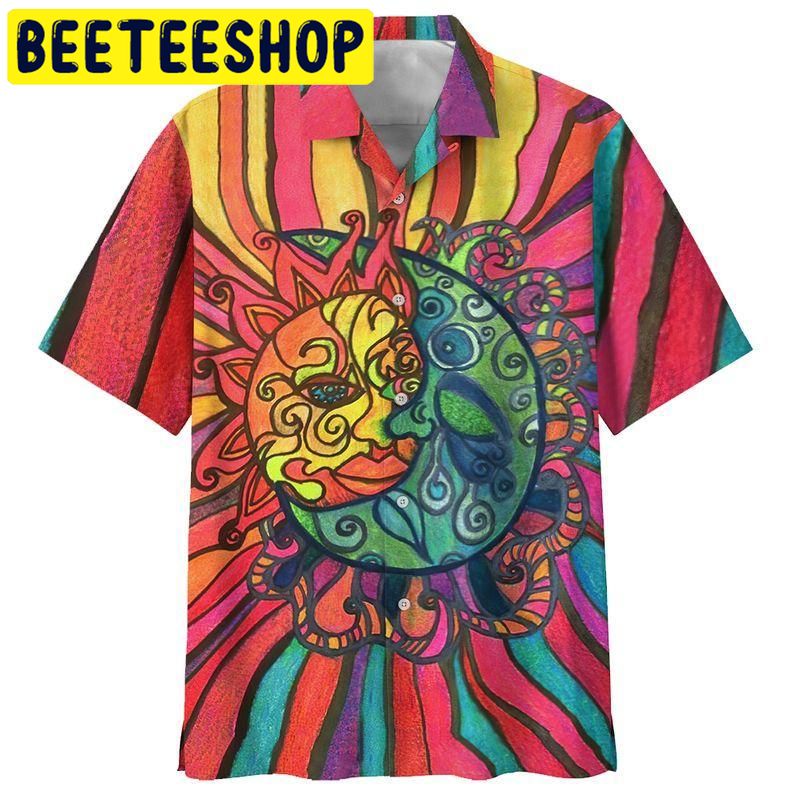 Hippie Sun And Moon Hawaiian Shirt