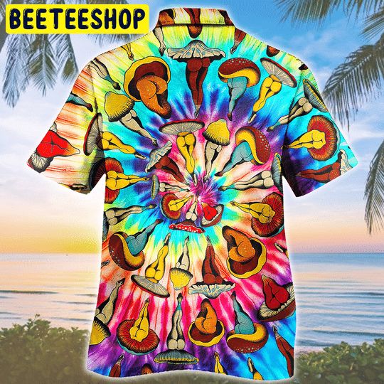 Hippie Tie-Dye Mushroom Pattern Trending Hawaiian Shirt - Beeteeshop