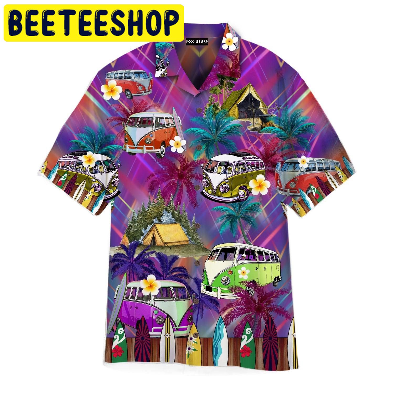 Hippie Van Bus Hawaiian Shirt