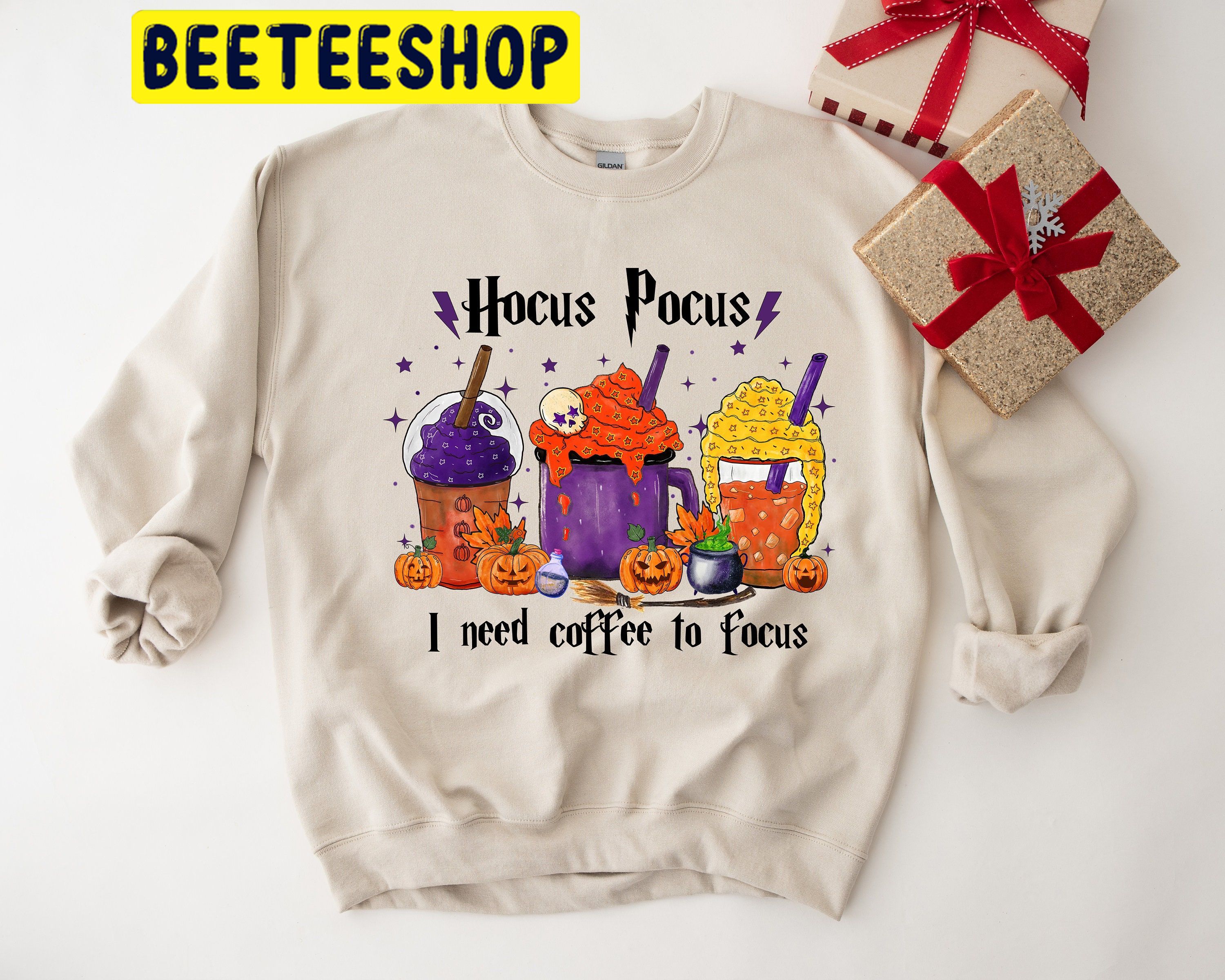 Hocus Pocus I Need Coffee To Focus Sanderson Sisters HalloweenTrending Unisex Shirt