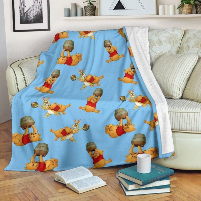 Honey Pots And Pooh Best Seller Fleece Blanket Throw Blanket