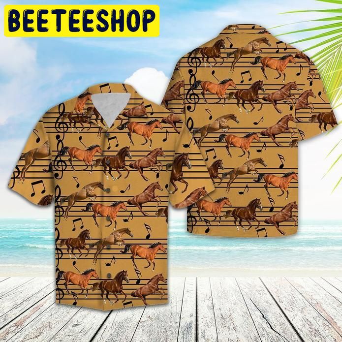 Horse Love Music Hawaiian Shirt