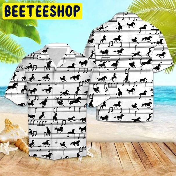 Horse Music Notes Hawaiian Shirt