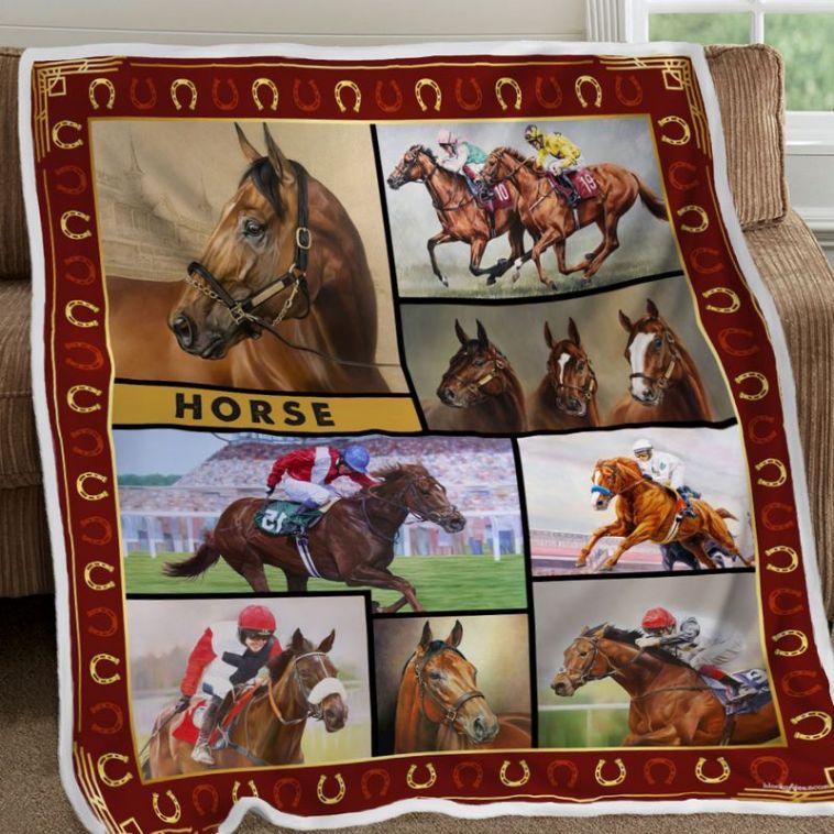 Horse Racing Comfy Sofa Throw Blanket