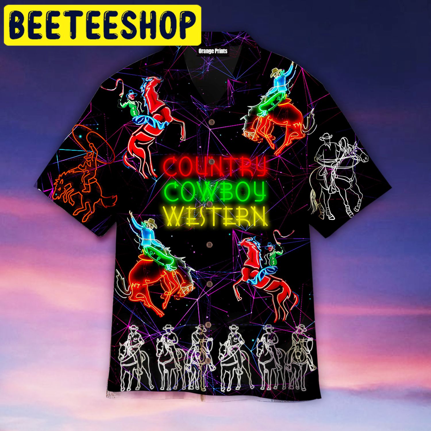 Horse Riding Cowboy Country Western Hawaiian Shirt