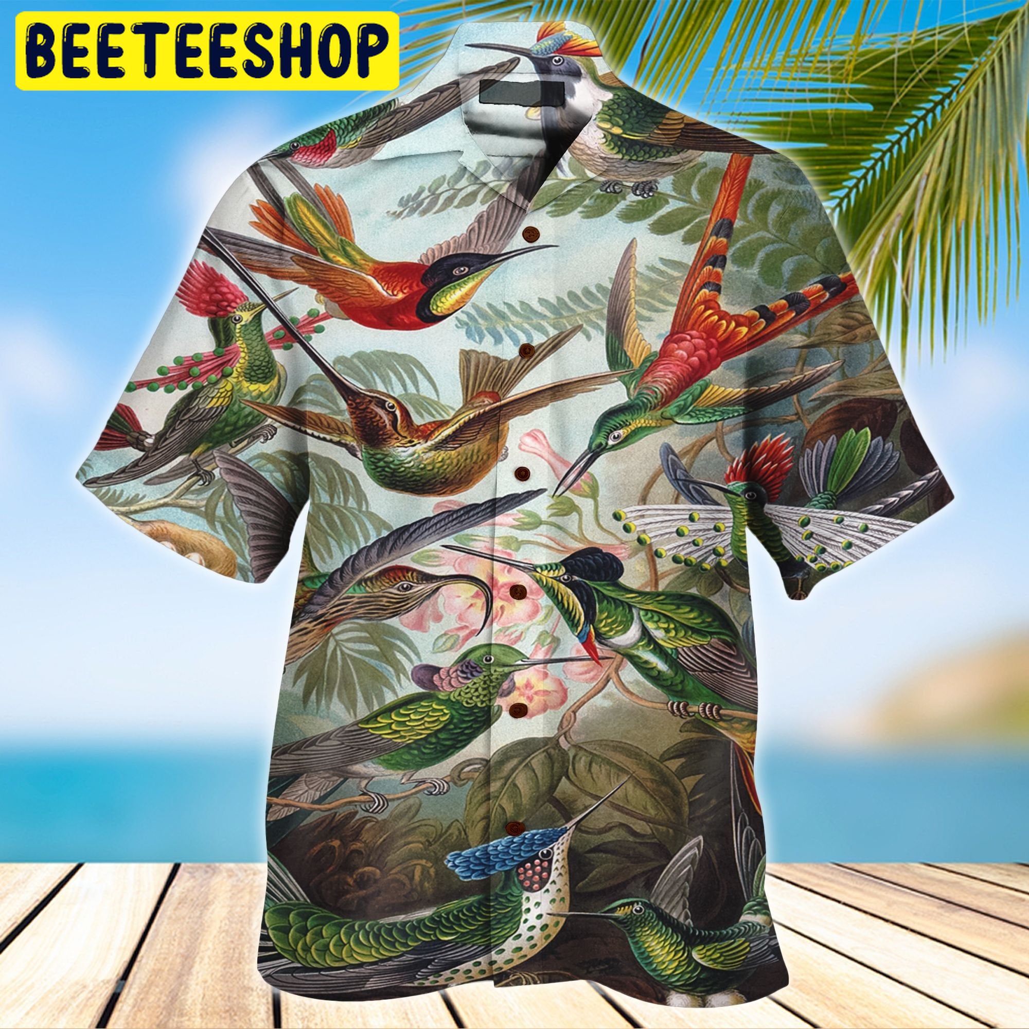 Hummingbird Pattern 3D All Over Printed Trending Hawaiian Shirt