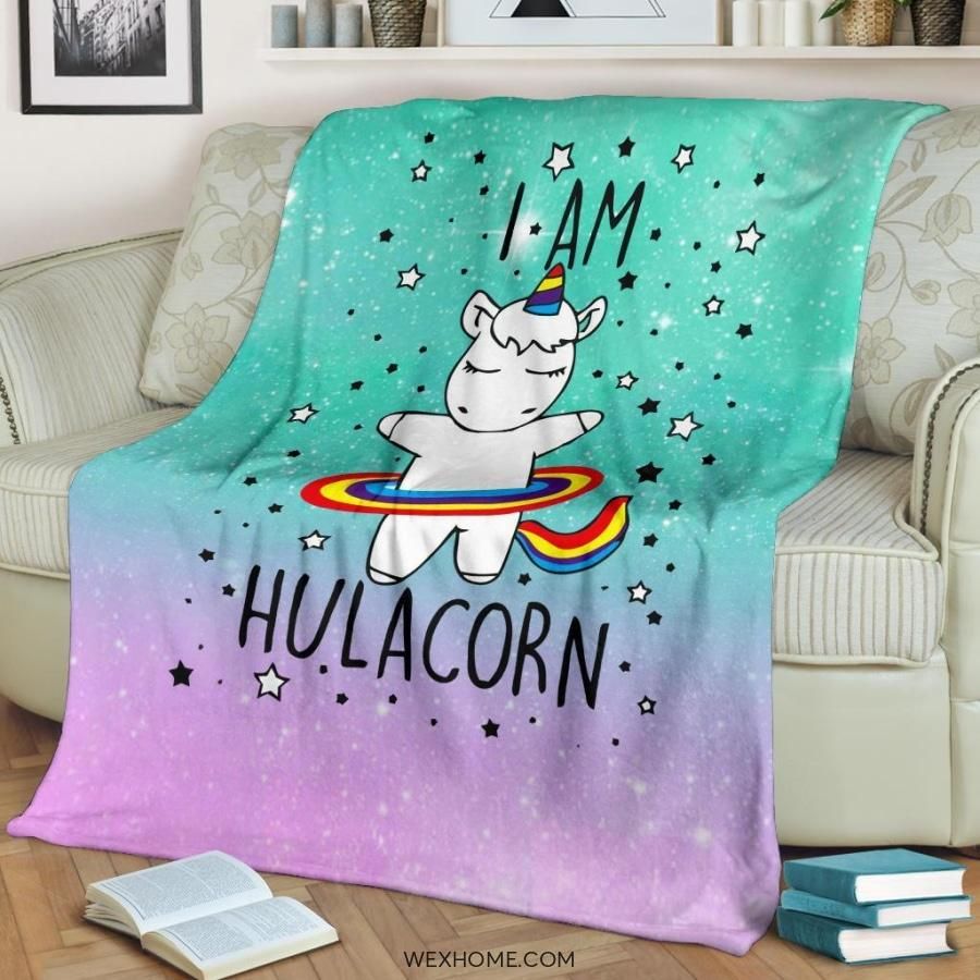 I Am Hulacorn Cute Unicorn Best Seller Fleece Blanket Throw Blanket