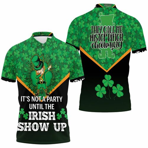 Its Not A Party Until The Irish Show Up Dabbing Leprechaun Saint Patrick Day 3D All Over Print Polo Shirt