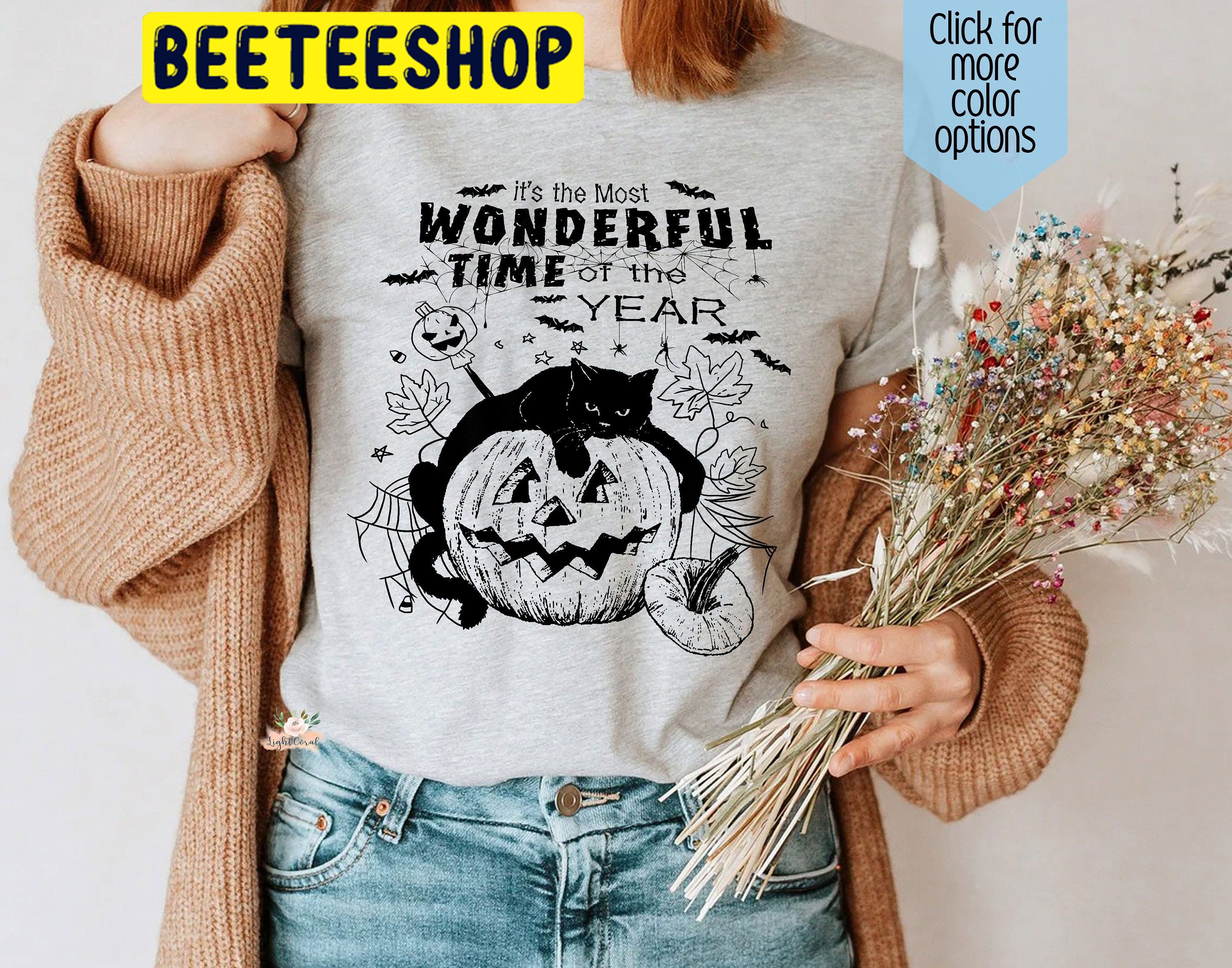 It’s The Most Wonderful Time Of The Year Black Cat Spooky Season Pumpkin Halloween Trending Unisex Shirt