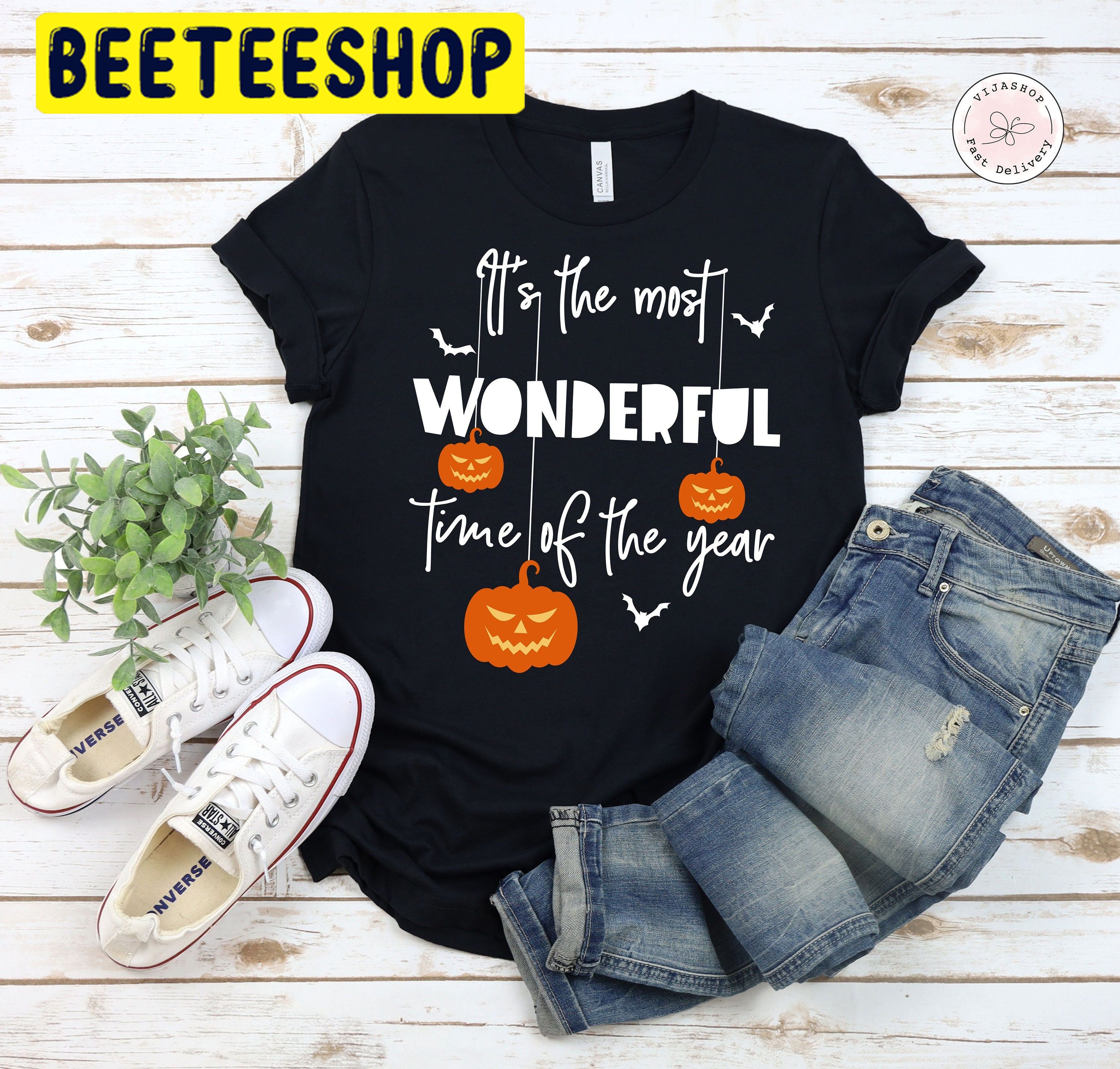 It’s The Most Wonderful Time Of The Year Vintage Pumpkin Jack-O-Lantern Halloween Trending Unisex Shirt