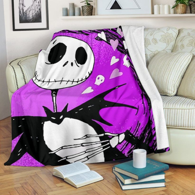 Jack Skellington In Halloween Fleece Blanket Throw Blanket