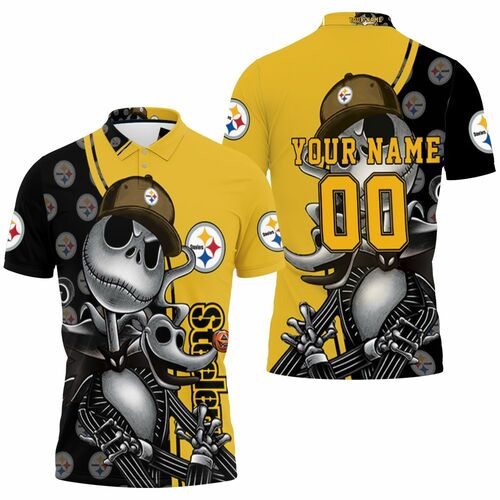 Jack Skellington Pittsburgh Steelers Personalized 3D All Over Print Polo Shirt