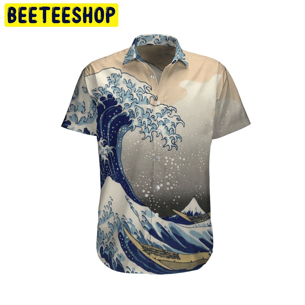 Japanese Aesthetic Ukiyoe Kanagawa Wave Trending Hawaiian Shirt ...