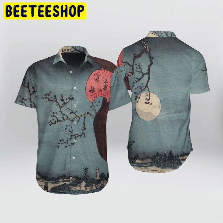 Japanese Aesthetic Ukiyoe Pompoko Badger Trending Hawaiian Shirt