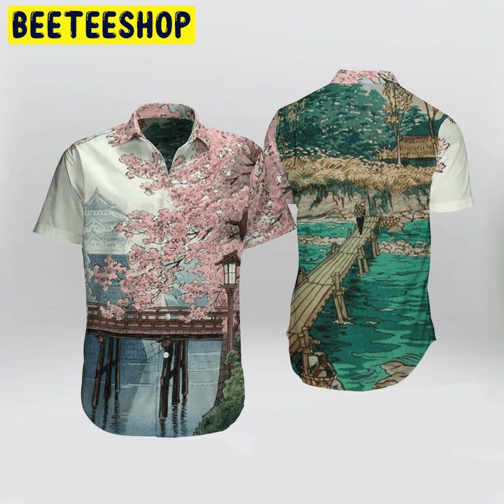 Japanese Aesthetic Ukiyoe Sakura Cherry Blossom Trending Hawaiian Shirt