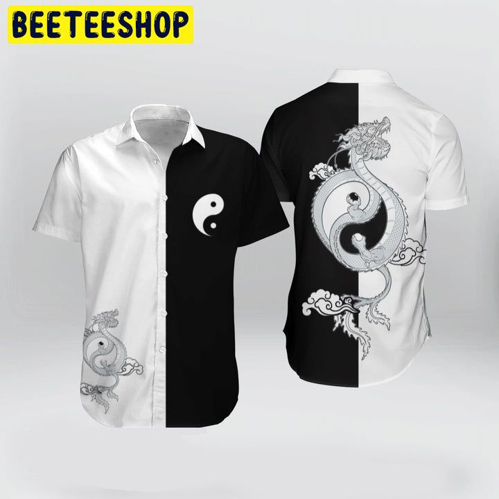 Japanese Yin Yang Dragon Trending Hawaiian Shirt - Beeteeshop