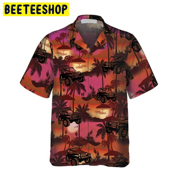 Jeep Tropical Sunset Pattern Trending Hawaiian Shirt