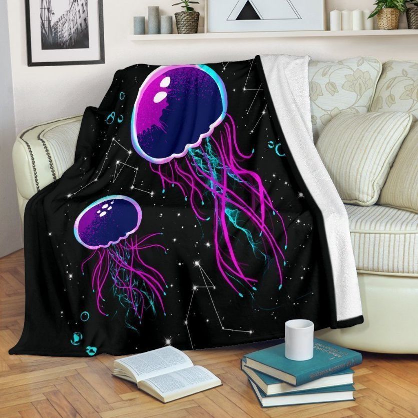 Jellyfish For Sea Lover Fleece Blanket Throw Blanket