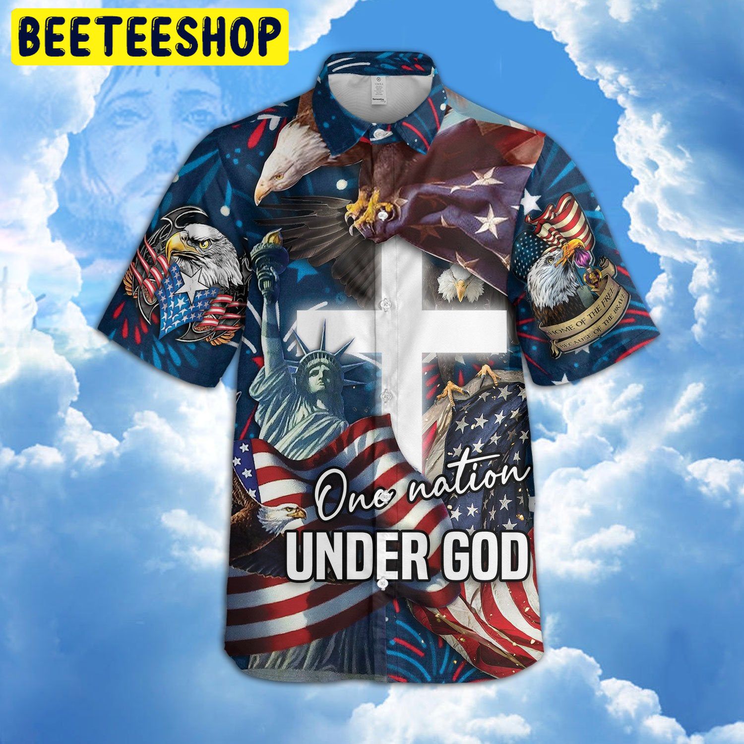 Jesus One Nation Under God Trending Hawaiian Shirt