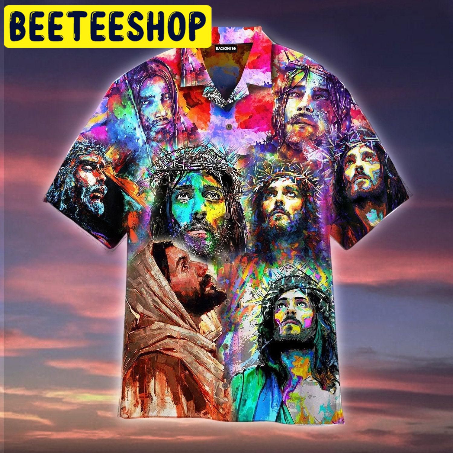 Jesus Peace Life Colorful Hawaiian Shirt