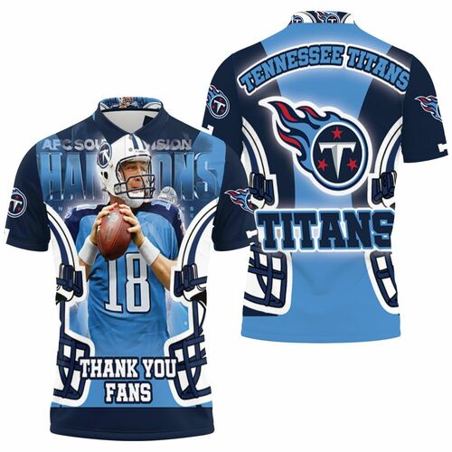 Josh Stewart #18 Tennessee Titans Afc South Division Champions Super Bowl 2021 3D All Over Print Polo Shirt