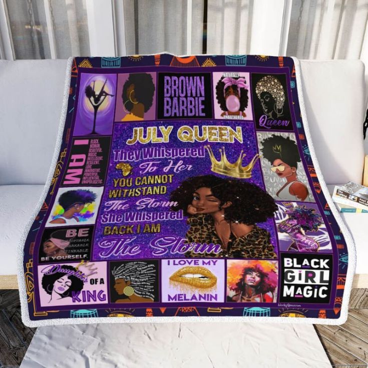 July Queen I Am The Storm Black Girl Magic Comfy Sofa Throw Blanket