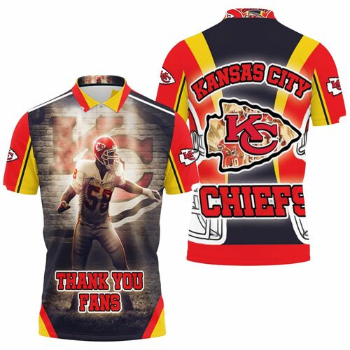 Kansas City Chiefs Derrick Thomas 58 3D All Over Print Polo Shirt