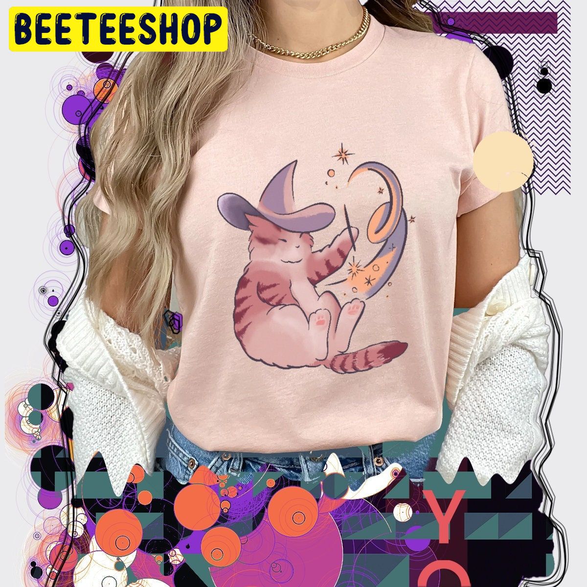 Kawaii Cat Witch Pastel Goth Halloween Trending Unisex Shirt - Beeteeshop