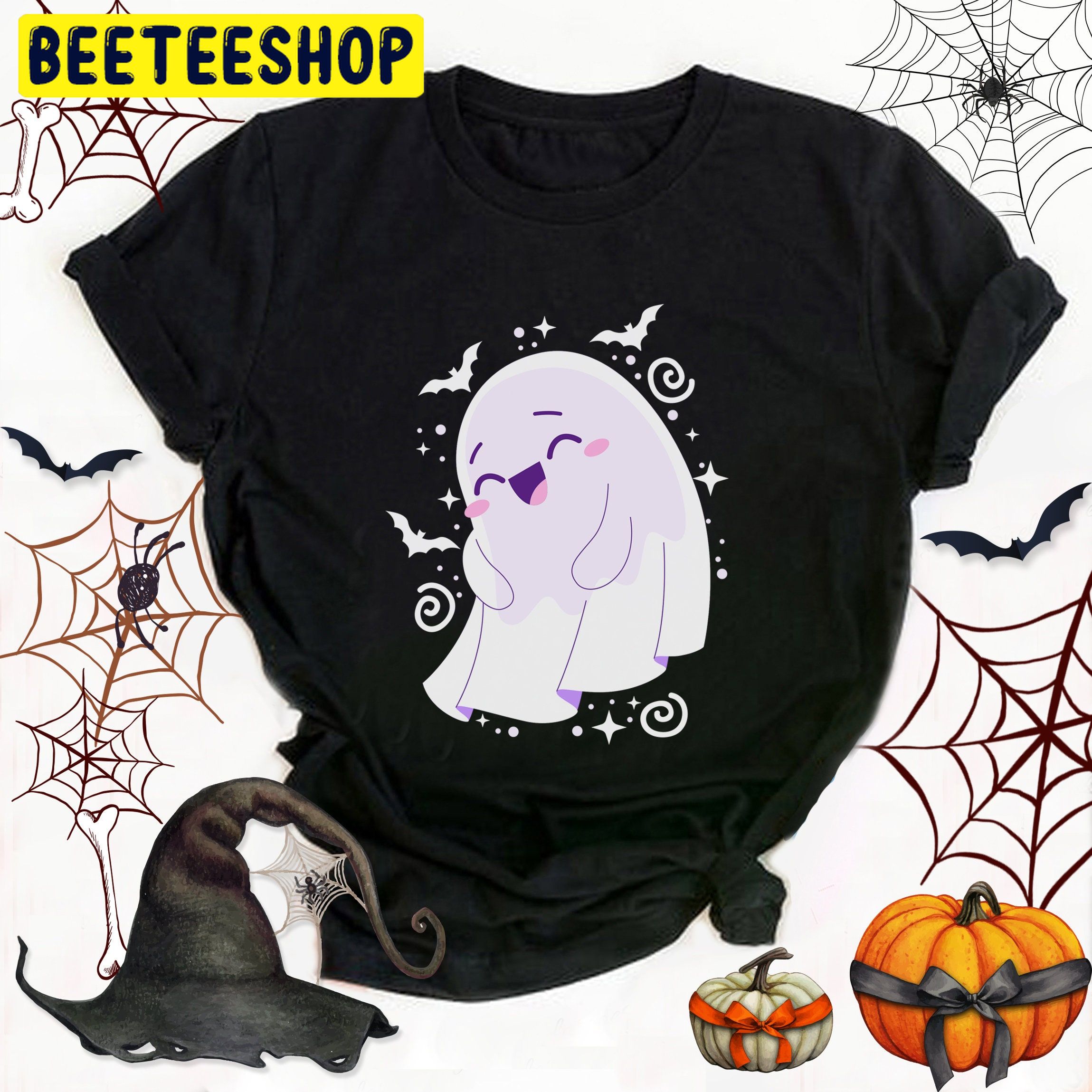 Kawaii Ghost Halloween Trending Unisex Shirt