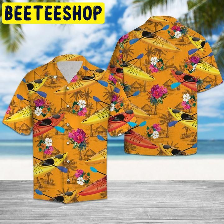 Kayak Tropical Flowers Hawaiian Shirt