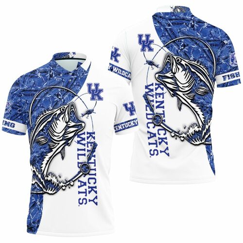 Kentucky Wildcats Ncaa For Wildcats Fan Fishing Lover 3d Jersey 3D All Over Print Polo Shirt