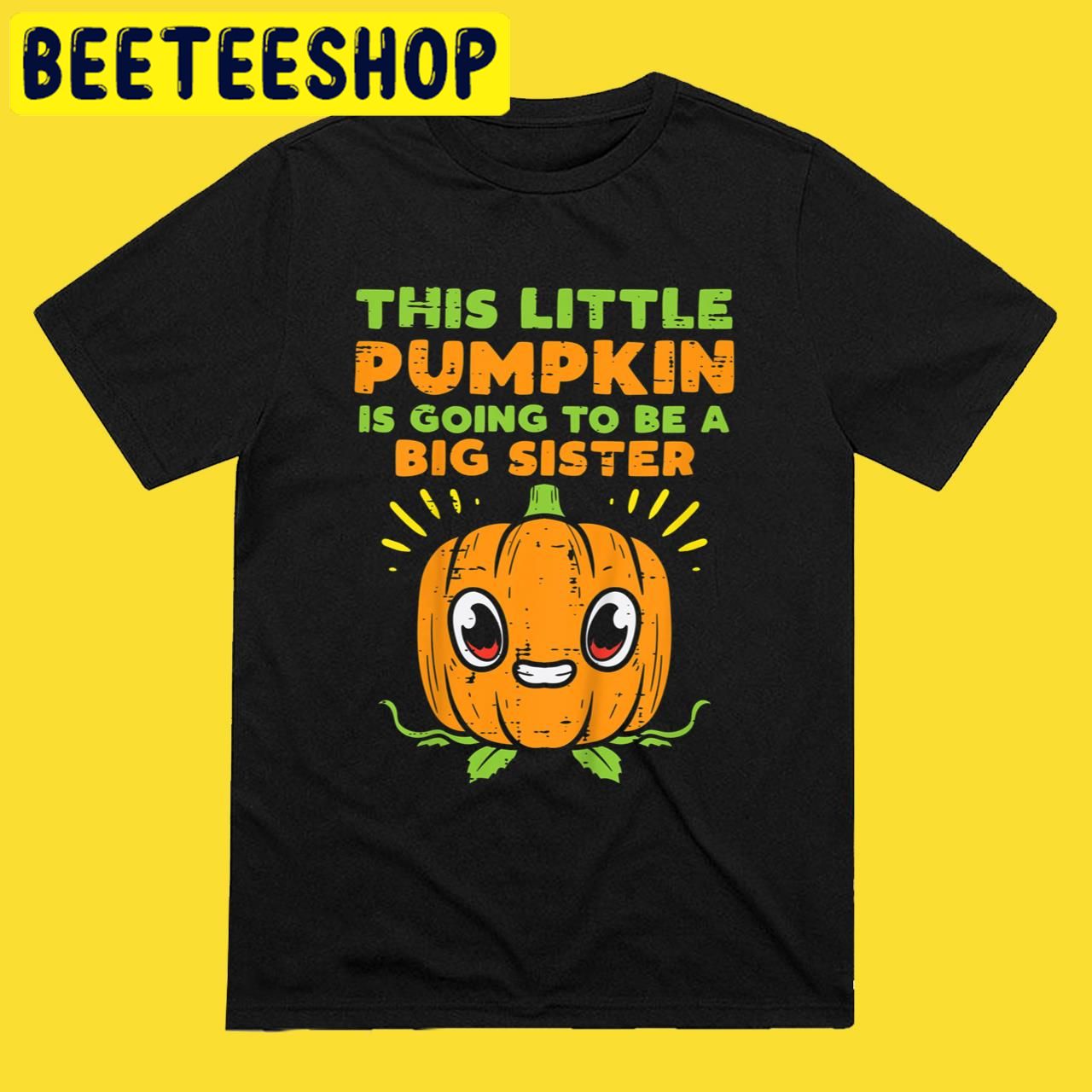 Kids Pumpkin Big Sister Baby Announcement Halloween Trending Unisex T-Shirt