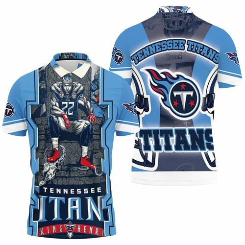 King Derrick Henry #22 Tennessee Titans Afc Sotuh Division Champions Super Bowl 2021 3D All Over Print Polo Shirt