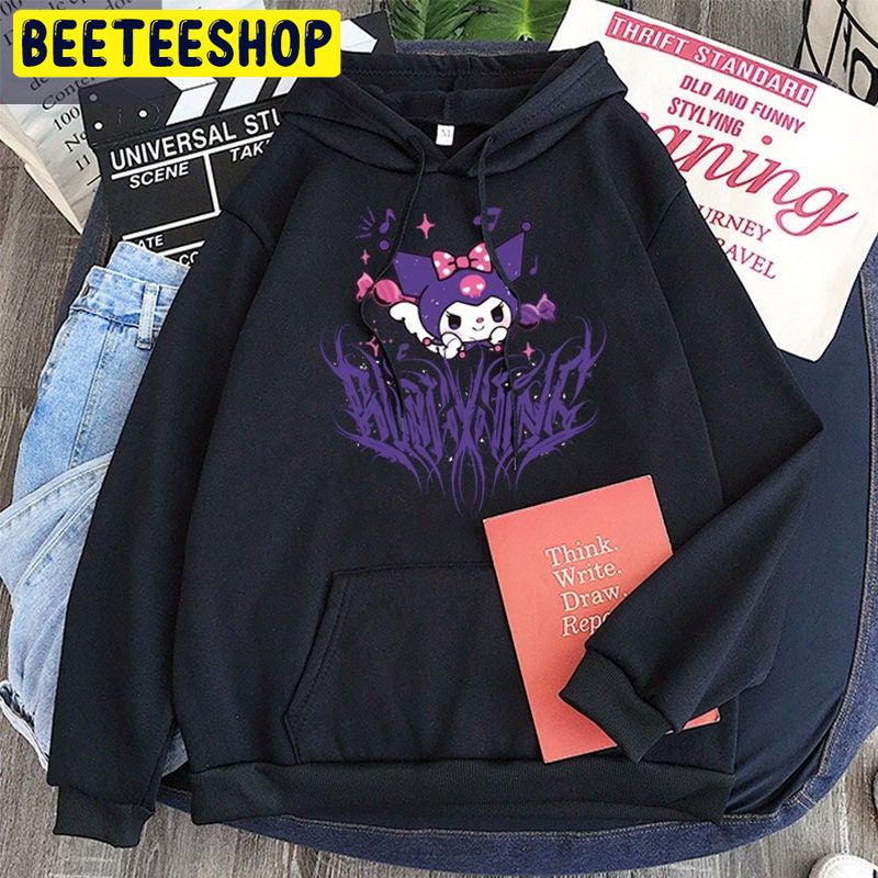 Kuromi Gothic Cartoon Letters Print Pullover Trending Unisex Shirt ...