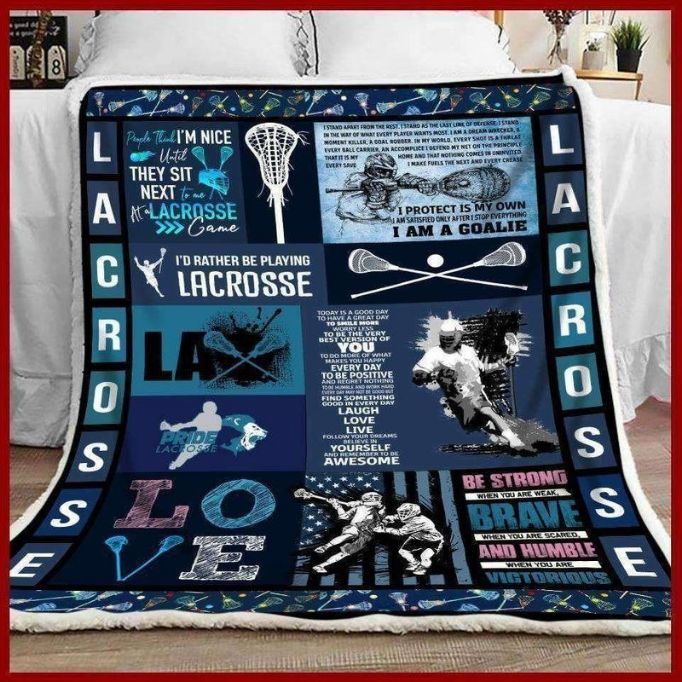 Lacrosse Player I’d Rather Be Playing Lacrosse Comfy Sofa Throw Blanket