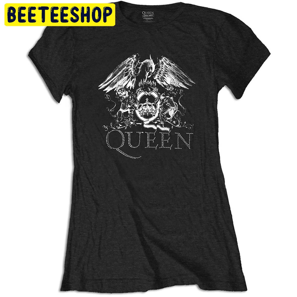 Ladies Queen Crest Diamante Freddie Mercury Trending Unisex Shirt