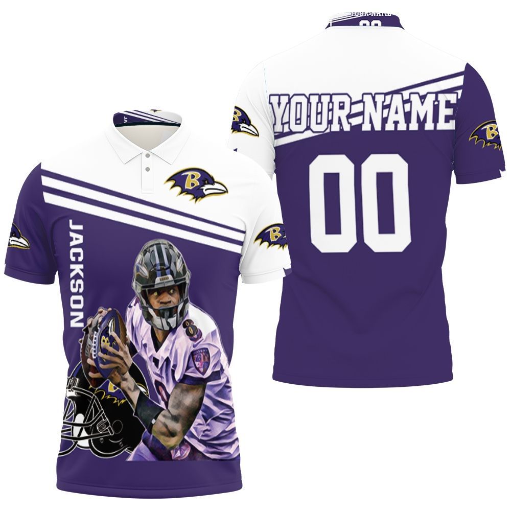 Lamar Jackson Baltimore Ravens 8 Legend Personalized 3D All Over Print Polo Shirt