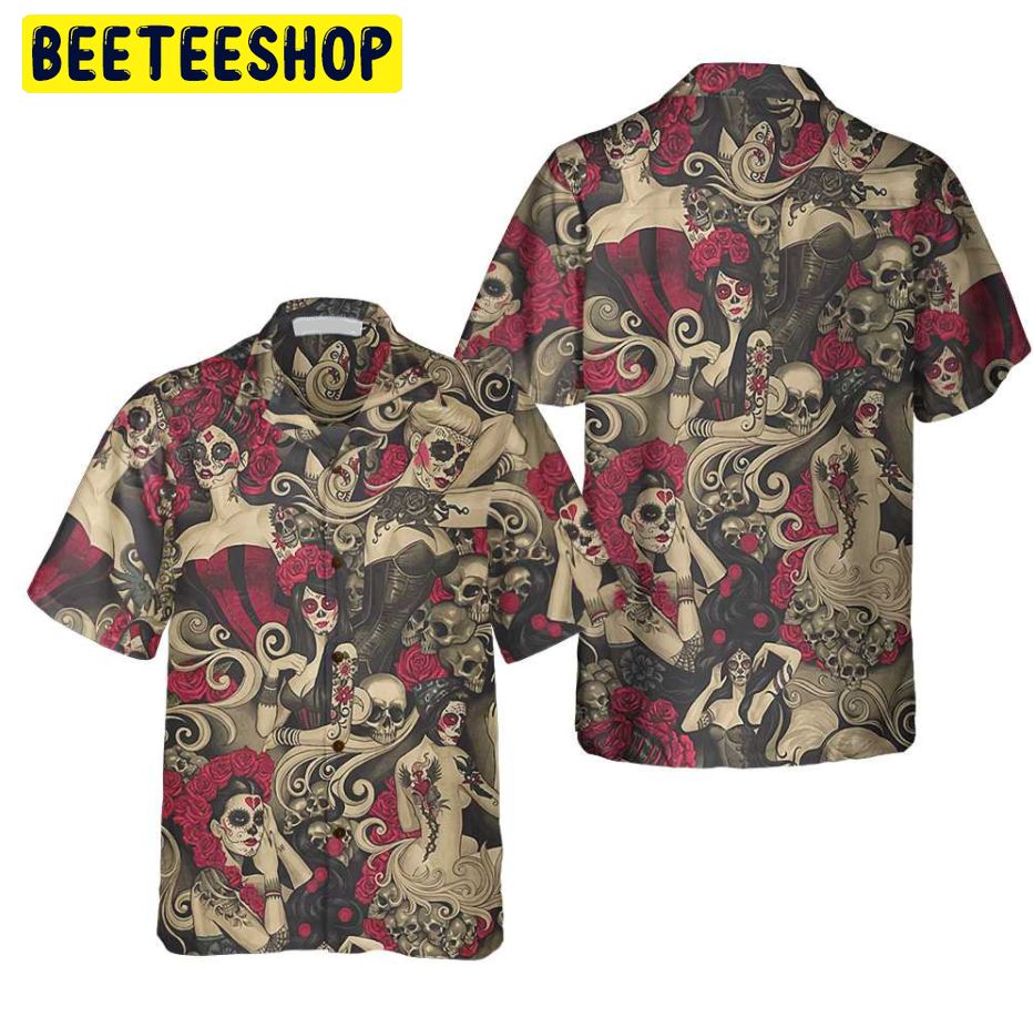 Las Elegantes Day Of The Dead Trending Hawaiian Shirt