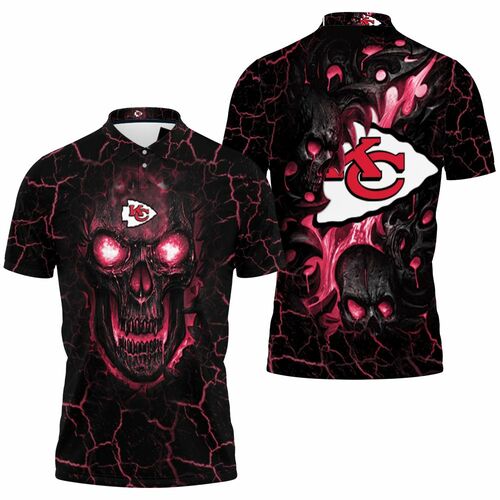 Lava Skull Kansas City Chiefs Jersey 3D All Over Print Polo Shirt