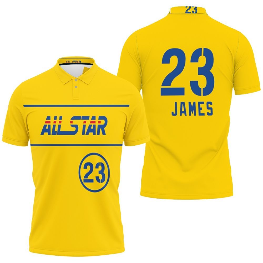 Lebron James Lakers 2021 All-star Western Conference Gold Jersey Inspired 3D All Over Print Polo Shirt